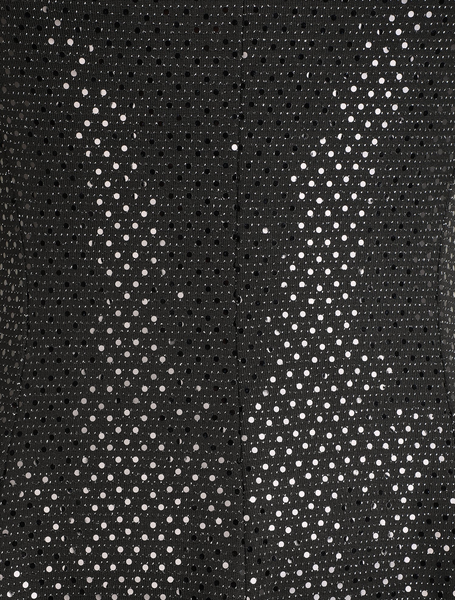 Robe patineuse pailletée à col V - Noir - 3