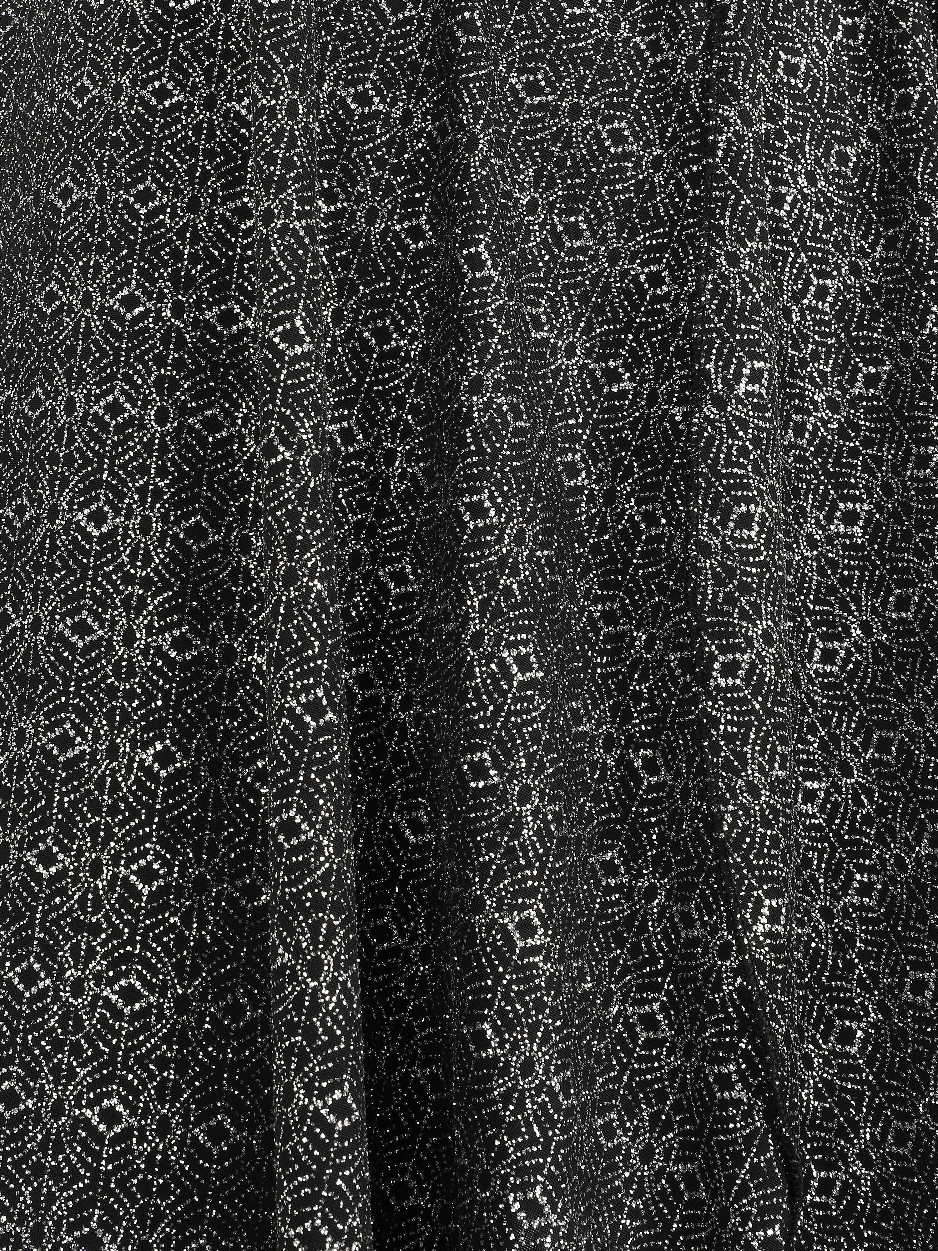 Gilet mi-long à paillettes - Noir - 3
