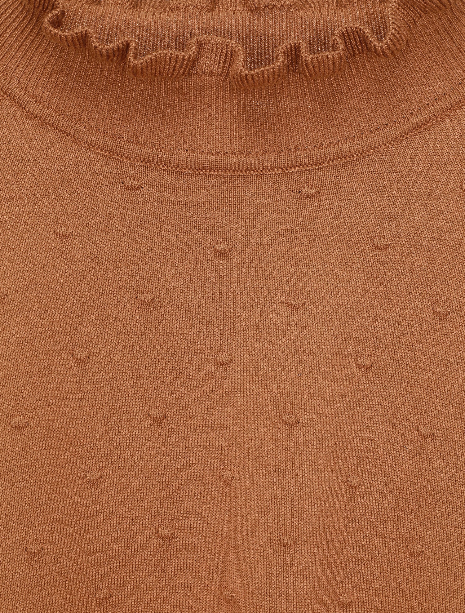 Pull à col montant volanté - Camel - 3