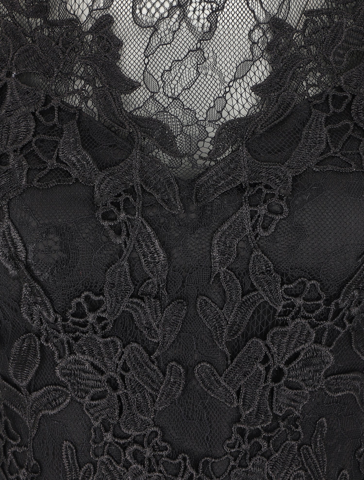 Robe moulante à buste en dentelle - Noir - 3