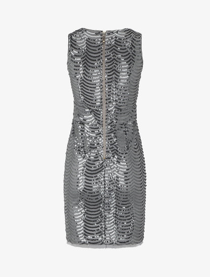 Robe mi-longue à sequins coupe moulante - Gris - 2