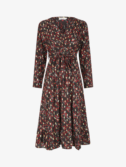 Robe cache-coeur à détails irisé - Noir - 1