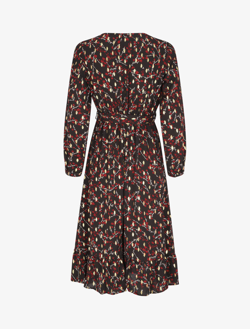 Robe cache-coeur à détails irisé - Noir - 2