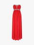 Robe longue à détail strass - Rouge - 5