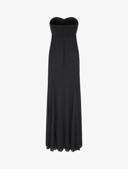 Robe bustier évasée à sequins - Noir - 2