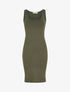 Robe mi-longue strech uni - Kaki - 5