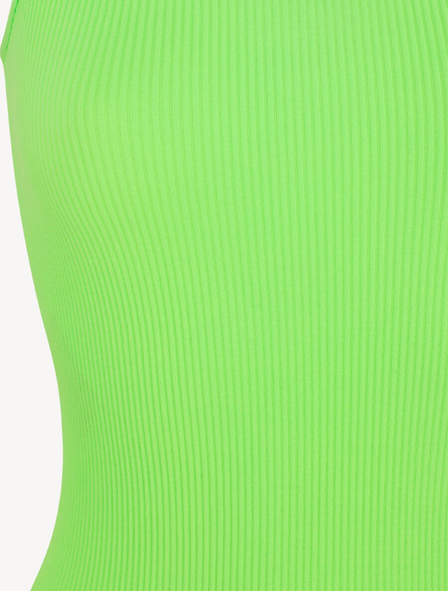 Body uni côtelé - Vert fluo - 3