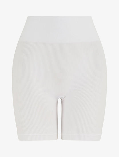 Short uni côtelé - Blanc - 1