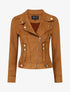 Veste en suédine style perfecto - Camel foncé - 5