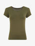 T-shirt ajusté manches courtes uni - Kaki - 1