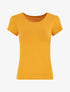 T-shirt ajusté manches courtes uni - Moutarde - 4