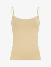Débardeur basique uni fines bretelles - Beige - 1
