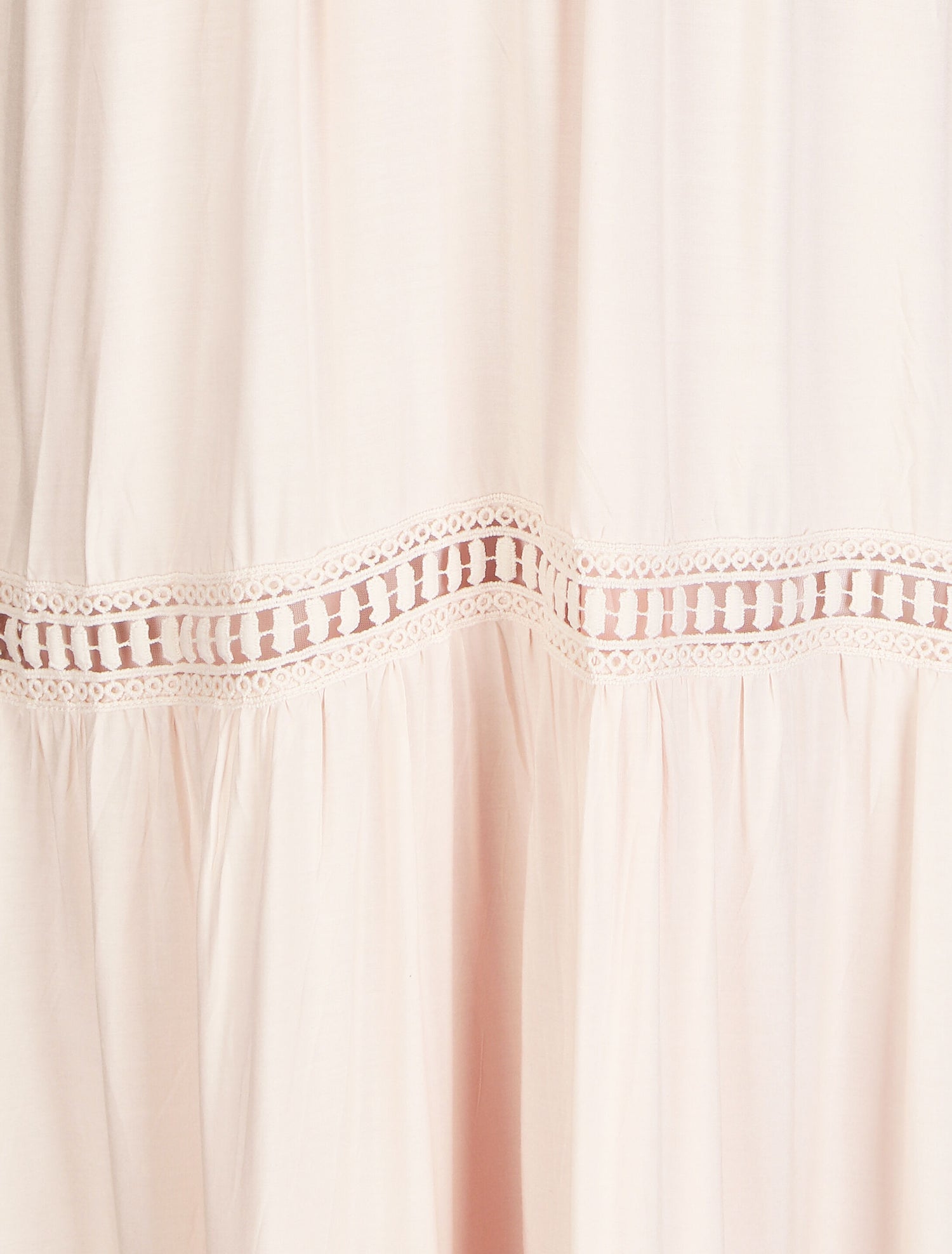 Robe longue unie à taille élastiquée - Rose - 4
