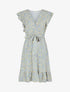 Robe mi-longue imprimé fleuri coupe patineuse - Bleu - 5