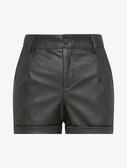 Short en simili à revers - Noir - 4