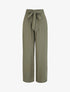 Pantalon droit uni taille haute élastiquée - Kaki - 1