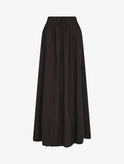 Jupe longue à taille élastiquée - Noir - 1