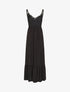 Robe longue à bretelles et col en dentelle - Noir - 4