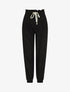 Pantalon droit style jogging effet lin - Noir - 1