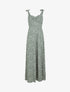 Robe longue imprimé fantaisie à bretelles à nouer - Vert gris - 4