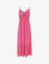 Robe longue unie à dentelle ajourée - Fuchsia - 5