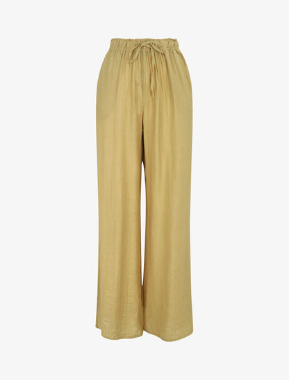 Pantalon droit et fluide uni - Vert anis - 5