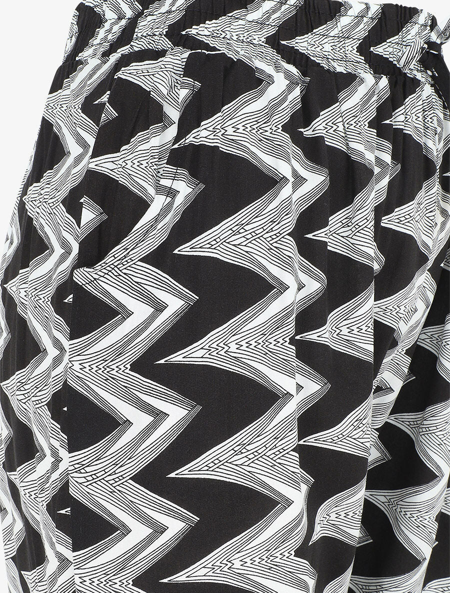Pantalon droit motif zigzag - Noir - 3