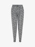 Pantalon style jogging imprimé floral - Noir - 1