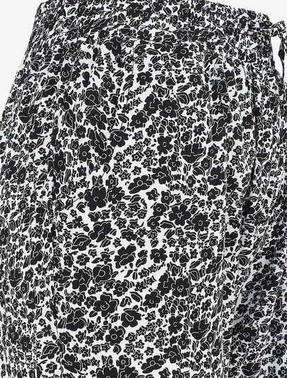 Pantalon style jogging imprimé floral - Noir - 3