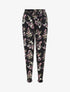 Pantalon style jogging imprimé fleuri - Noir - 1