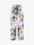 Pantalon ample motif fleurs fantaisies - Bleu pastel - 1