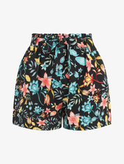 Short taille haute imprimé fleurs d&