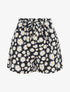 Short taille haute imprimé marguerite - Noir - 1