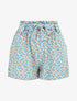 Short taille haute imprimé fleurs - Bleu clair - 1