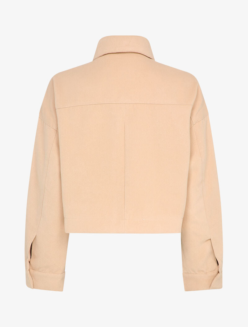 Veste courte et oversize en feutrine - Beige - 2