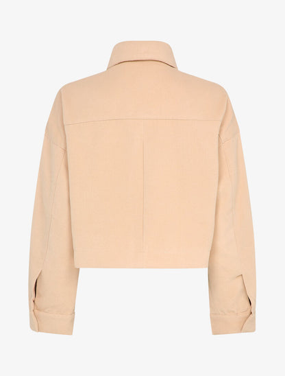 Veste courte et oversize en feutrine - Beige - 2