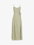 Robe longue à cache-cœur boutonné - Vert olive - 1