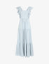 Robe longue dos nu à nouer - Bleu ciel - 1