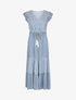 Robe longue à double imprimés - Bleu - 1
