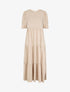 Robe longue à manches paysannes élastiquées - Beige - 1