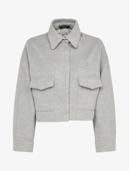 Veste courte et oversize en feutrine - Gris - 1
