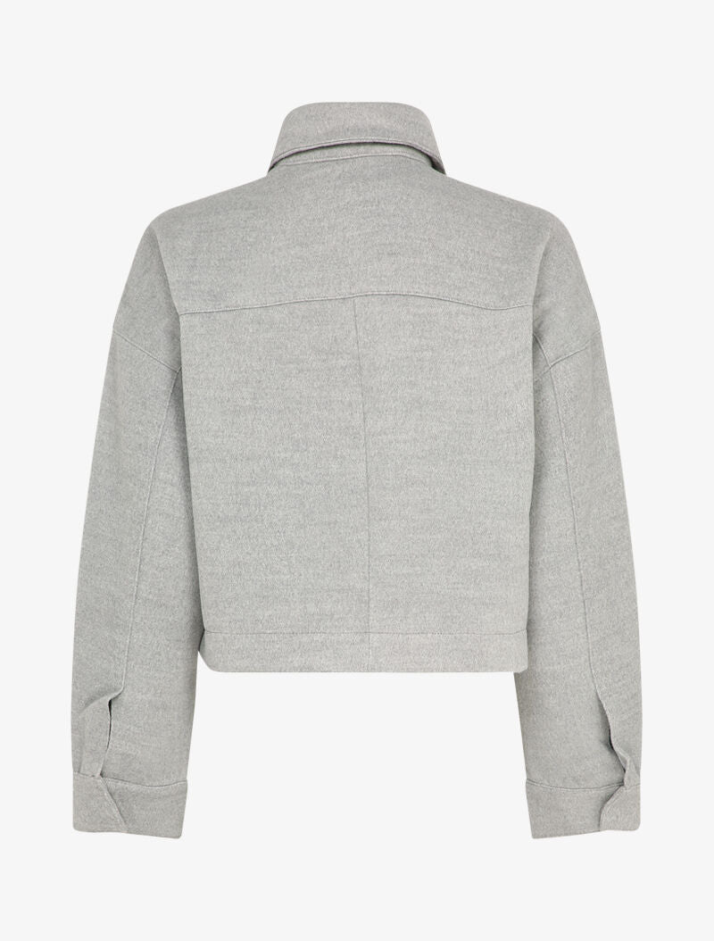 Veste courte et oversize en feutrine - Gris - 2