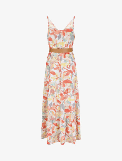 Robe empire à imprimé aquarelle fleurs - Rose - 3