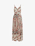 Robe longue fleurie et irisée - Beige - 5