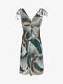 Robe mi-longue à bretelles imprimé graphique - Vert - 5