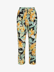 Pantalon droit à motif fleuri - Jaune - 1