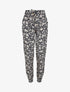 Pantalon droit à motif fleurs fantaisies - Marine - 1