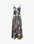 Robe longue style patchwork à bretelles - Marine - 5