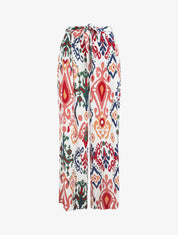 Pantalon ample imprimé graphique - Blanc - 1