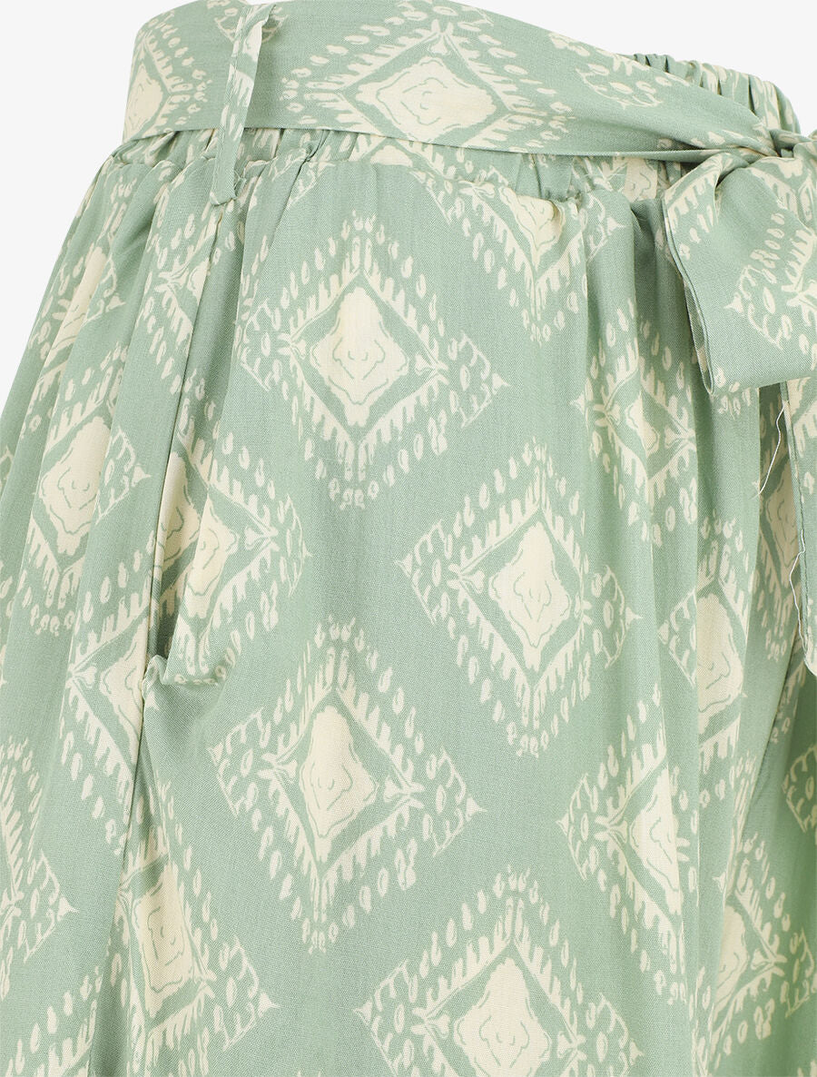 Short fluide à imprimé graphique - Vert d&